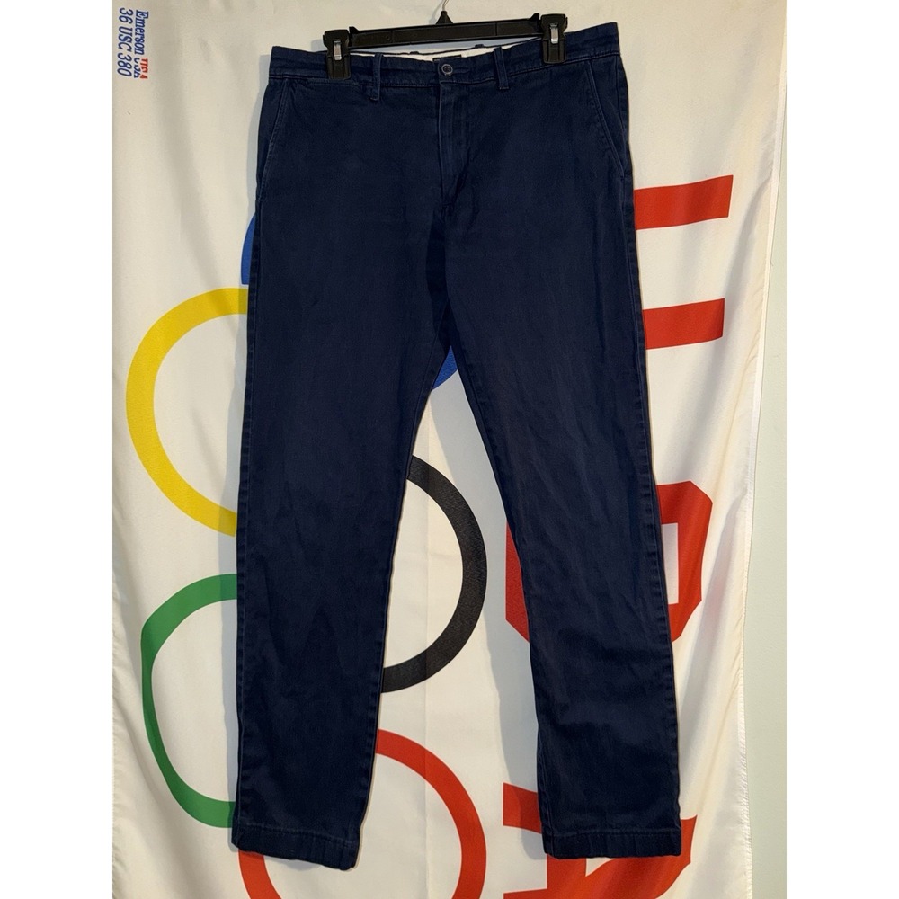 J Crew Stretch Chino Pants Mens 32x34 Navy Blue Slim Fit